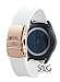 SnuG Watchbands Samsung Gear S2 classic 20mm Replacement Smart Watch Band fits Samsung Gear s2 CLASSIC only- Quick Release - Stainless Steel Deployant Buckle (White with Rose Gold Buckle)