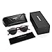 CANYEUX Vintage Round Polarized Sunglasses for Women and Men, 100% UV Protection (Tortoise Frame With Grey Lens)