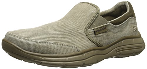 Skechers usa men s glides adamant slip-on loafer, taupe…
