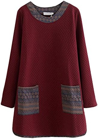 Women's Long Sleeve Printed Tunic Top with Pockets