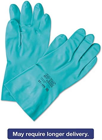 ANS3717510 Sol-Vex Sandpatch-Grip Nitrile Gloves, Green, Size 10