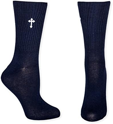 Boy's First Communion Black Dress Socks with Cross