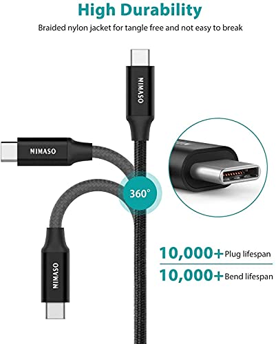 NIMASO USB C to USB C 3.1 Gen2 Cable, PD 100W USB Type C to Type C Fast Charging Cable 4K Video Output for Samsung… - Afbeelding 7