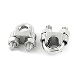 2pcs Stainless Steel Cable Clip Saddle Clamp for 1/2-inch Wire Ropes