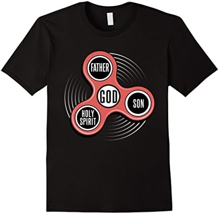 Mens Fidget Spinner Holy Trinity Christian T-shirt 2XL Black