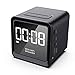 2019 UPGRADE Digital Alarm Clock Radio with Wireless Bluetooth Speaker for Bedrooms/Office, Micro SD, Built-in Mic, 33ft Range, 4-8 Hrs/2000 mA Battery, USB Flash Driver & Aux,Charging Station (Black)