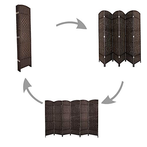 Cocosica Weave Fiber Room Divider, Natural Fiber Folding Privacy Screen