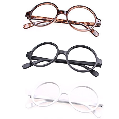Set of 3 FancyG® Retro Geek Nerd Style Round Shape Glass Frame NO LENSES SET89
