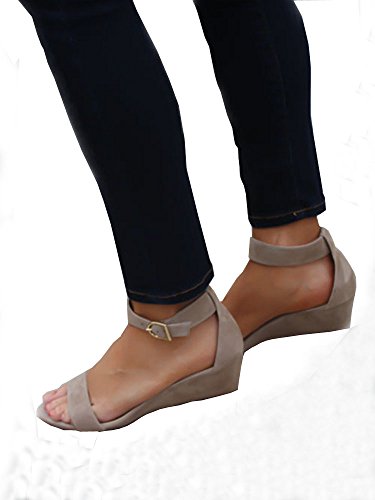 Women summer ankle strap wedges flat sandals casual sho…