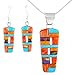 925 Sterling Silver Matching Pendant & Earrings Set with Genuine Turquoise & Gemstones 20
