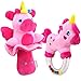 teytoy 2pcs Soft Baby Rattles, Pink Horse & Angel Pig Baby Girl Toy 3 6 9 12 Month Baby Shower
