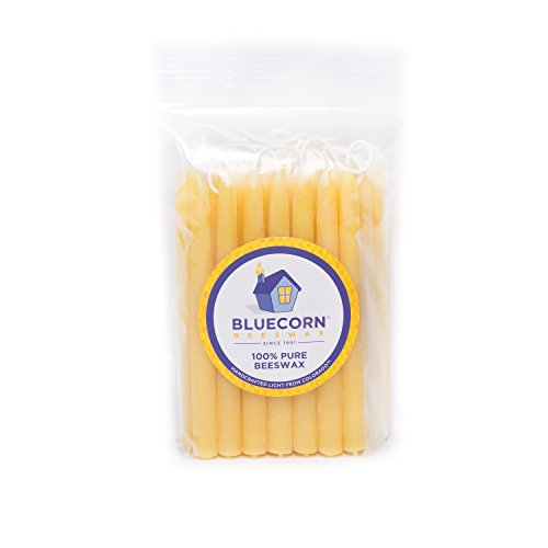 Bluecorn Beeswax 100% Pure Beeswax Chanukah Candles (44 Hand Dipped Candles Per Bag) (Raw) - Thumbnail 2