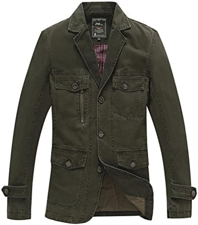 SenLin Jeep men's 100% cotton plus size blazers Amry GreenXXXL