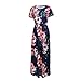 HOOYON Women's Casual Floral Printed Long Maxi Dress with Pockets(S-5XL),Royal Blue Short,XX-Large