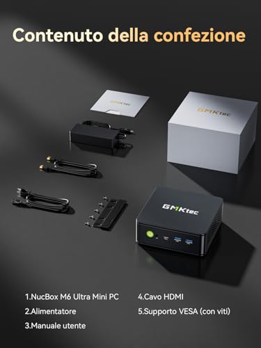 GMKtec M6 Ultra Mini PC for Gaming with Ryzen 7640HS (Replacement for 6600H/6800U), 16GB DDR5 RAM, 512GB SSD, Dual NIC LAN 2.5GbE, 4K Triple Display, WiFi 6, USB4, BT 5.2, DP, HDMI 2.0
