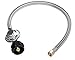 DOZYANT 2 Feet Universal QCC1 Low Pressure Propane Regulator Replacement with Stainless Steel Braided Hose for Most LP Gas Grill, Heater and Fire Pit Table, 3/8