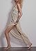 Women Spaghetti Straps Sexy See Through Backless Lace Long Dress X-Large Beige