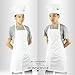 Homsolver Adjustable Bib Chef Apron Set, Chef Hat and Kitchen Apron Adult White Apron with Butcher Hat for Men & Women, White