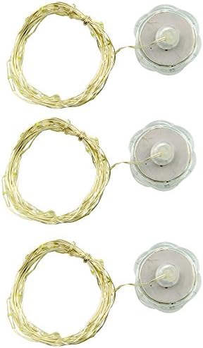 IARR 7 20 LED Fairy Twinkle Pure White Copper Wire ( 9' 8" ) String Lights with Tea Lights for DIY Wedding Centerpiece or Table Decorations