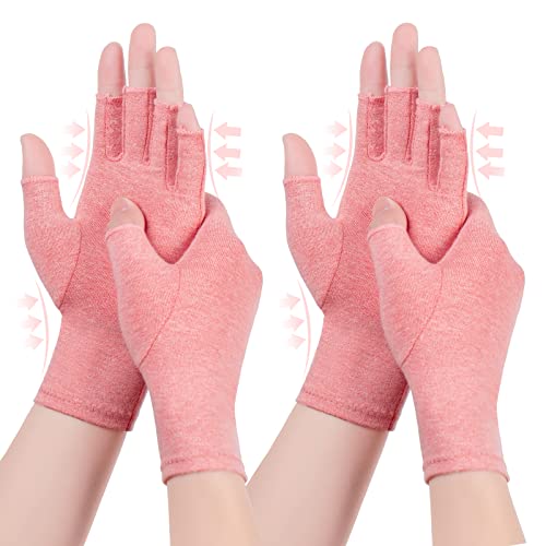 2 Pairs Arthritis Compression Gloves, Relieve Arthritis, Rheumatoid, Osteoarthritis, Carpal Tunnel Pain, Compression Gloves for Arthritis for Women & Men, Gloves for Work, Warm Moisture Absorption