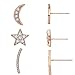 Girls Cute Mini Earrings Jewelry Rose Gold Star Stud Earring Cute Moon Earrings Women Set