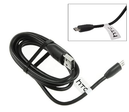 Emartbuy® Schwarz Genuine HTC One M9 Micro USB Synchronisierungs-Daten-Ladekabel Großpackung 1,2 m