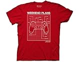 Ripple Junction Playstation Weekend Plans Adult T-Shirt Large Red