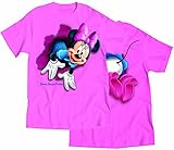 Disney Minnie Mouse 'Pop Out' Front & Back Womens T Shirt Top - Pink