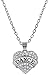Glamour Girl Gifts Collection Small Silver Tone Crystal Heart Shaped DANCE Pendant Charm Necklace for Girls, Teens, Women (Clear)