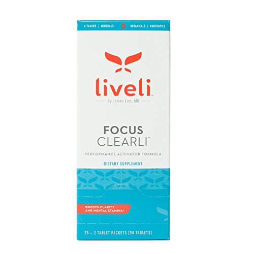 Focus Clearli Nootropic | Boosts Alertness & Wakefulness | Supports Focus, Clarity, and Cognitive Health | Ingredients the Brain Needs to Support Concentration and Keep Working- Gingko, Rhodiola, DMAE, L-Argianine HCL - 25 Packets