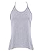 Womens Casual Crewneck Halter Sleeveless Tee Shirt Backless Tank Top Vest Shirt (Small, Gray)