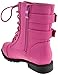 Cozy 91 Girls Lace Up Combat Boots Fuchsia