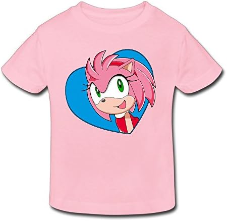 Toddler Sonic X Heart Amy Rose Anime Cartoon 100% Cotton Unisex T-shirt 2-6