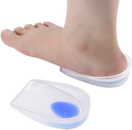Silicone gel Heel Cups Plantar fasciitis Heel Cushion Pain Relief Shock absorption Heel pads for Callus Corns Bone spur Unisex (S(Women: 4-6))