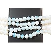 Perlin Moonstone Gemstone Round Beads White Opal Natural Stone Semi Precious for Jewellery Chain Bracelet Necklace Earrings DIY Crafts (4 mm – 80 Pieces)