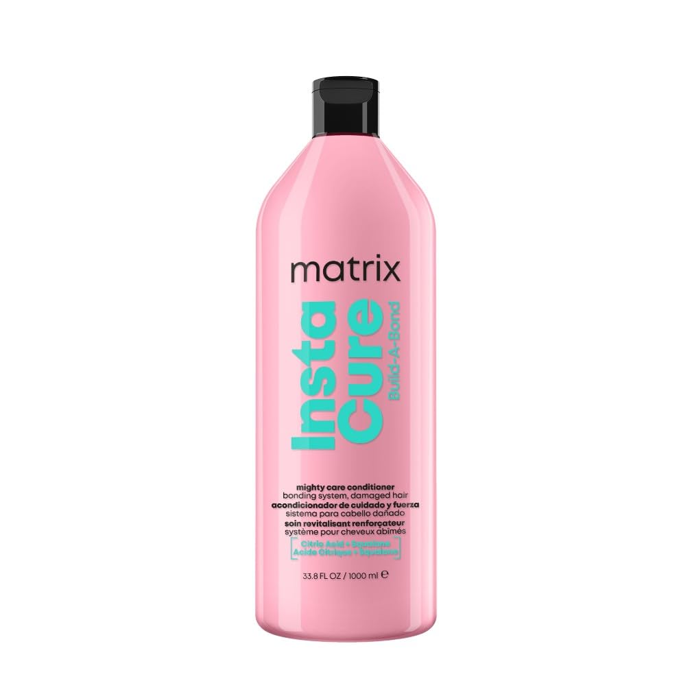 Matrix Instacure Build-A-Bond Mighty Care Conditioner, For Damaged Hair, Repairing Formula, With Citric Acid and Squalane, Strengthens From the Inside, Smooths and Softens, 1L
