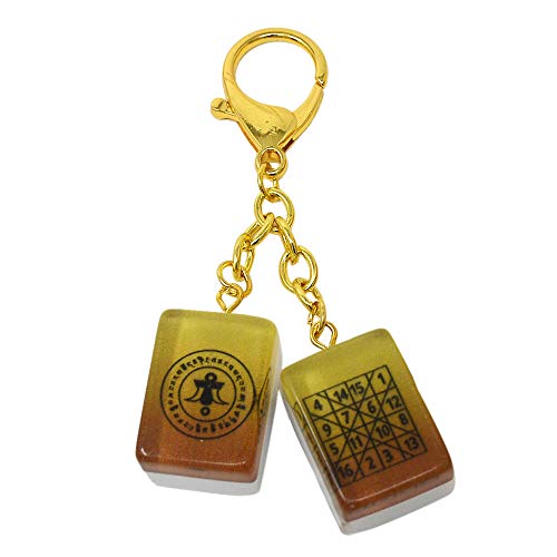 Feng Shui Lucky Mahjong Tiles Amulet for Wealth&Windfall Luck Keychain W4152
