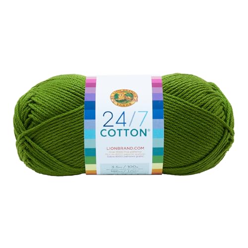 Lion Brand Yarn Company, 100 Percent Cotton, Grass,15.24x6.35x6.35 cm
