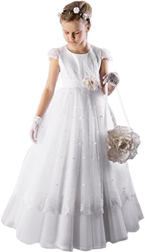 Elegant Cap Sleeves Girls First Communion Dresses Size 12
