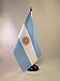 Argentina Table Flag 5'' x 8'' - Argentine Desk Flag 21 x 14 cm - Black plastic stick and base - AZ FLAG