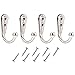 PAINISTIC Topspeeder 24 Pieces Coat Hooks Wall Mounted Single Coat Hanger and 50 Pieces Screws for Cloakroom, Clothes, Hat, Scarf, Bags, Keys, Shoes, Coffee Cup Holder, Homemade Wardrobe（Silver）