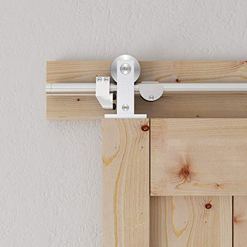 TCBunny 6.7ft Modern Stainless Steel Interior Sliding Barn Door Hardware Kit Track Set, Stainless Steel