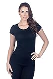 Tresics Femme Crew Neck Cap Sleeve T-Shirt 3270