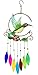Bejeweled Display Unique Beautiful Hummingbird w/Stained Glass Wind Chimes