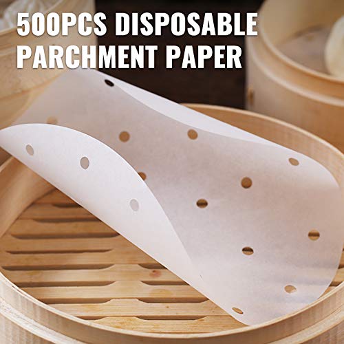 VEVOR Steam Paper Liners, 500PCs Air Fryer Parchment Paper, 5Inch Air
