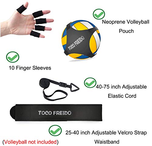 TOCO FREIDO Volleyball Training Equipment Aid with Adjustable Cords and Waist Belt, Solo Practice of Serving, Spiking, Setting and Arm Swing Rotations, Indoor Outdoor Trainer - Thumbnail 2