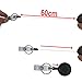 3 X Retractable Pull Chain Badge ID Holder Reel Recoil Key Ring Clip Black
