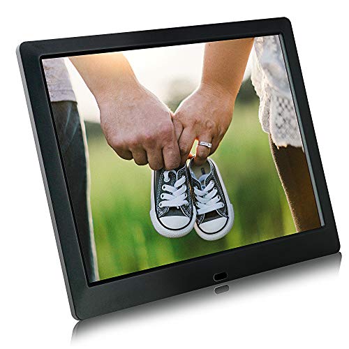 Digital Photo Frame 1080P HD IPS Screen Electronic Picture Frame 9 Inch Advertising Machine with Video Player, Calendar, Alarm, Remote Control. [Jimwey]