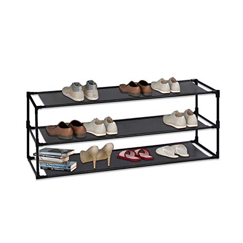 Jerry & Maggie 3 tier Steel Shoe Rack Shelf Detachable NonWoven