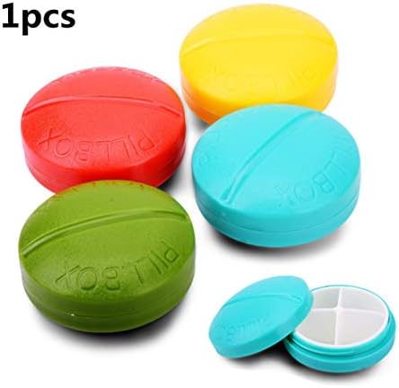 1 Pcs Plastic Pill Box Organizer 4-Compartments Medicine Storage Case Travel Pill Dispenser Holder Color Random by SamGreatWorld